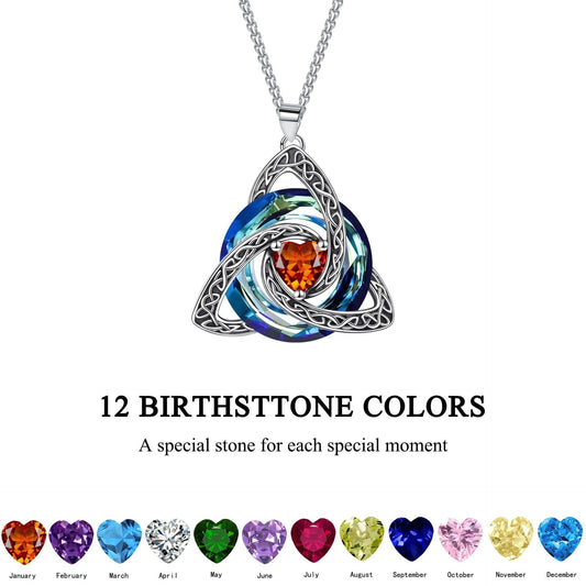 Collana con nodo celtico della Trinità e pietra natale ✨