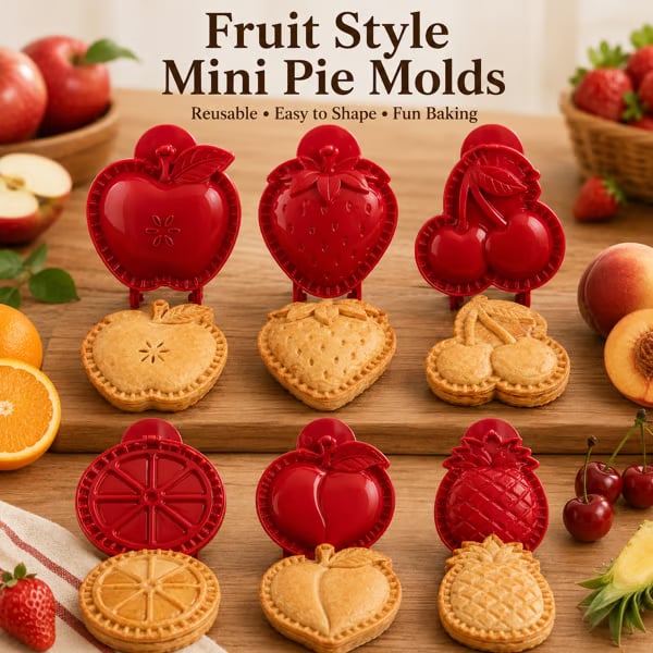 🥧Mini-stampo riutilizzabile per tortine, ideale per i principianti | 6 divertenti forme per farcire, modellare e chiudere facilmente tortine e dolci fatti in casa🍎✨