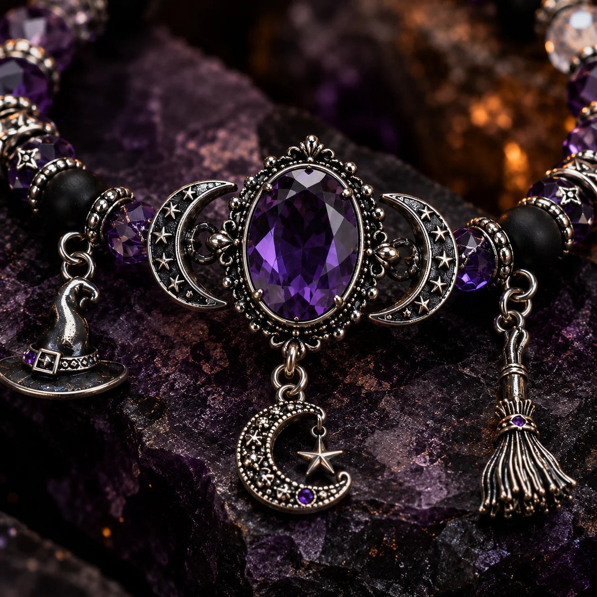 🔥 ULTIMO GIORNO: SCONTO DEL 49% – 🔮 Braccialetto da strega con ciondolo a forma di luna di cristallo