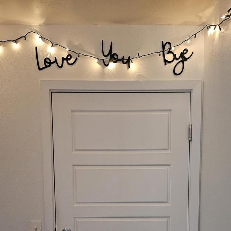 "Love you Bye" ✨Decorazione da parete in legno da appendere - Non danneggia la parete