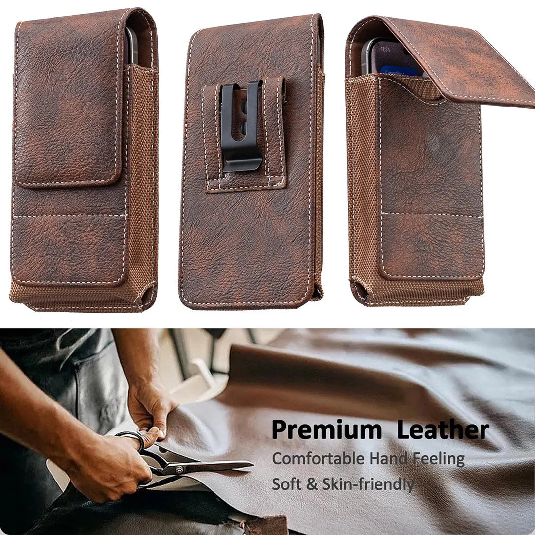⚡Grande sconto | Custodia per cellulare da cintura 📱 Fondina in pelle con diversi scomparti e porta cart