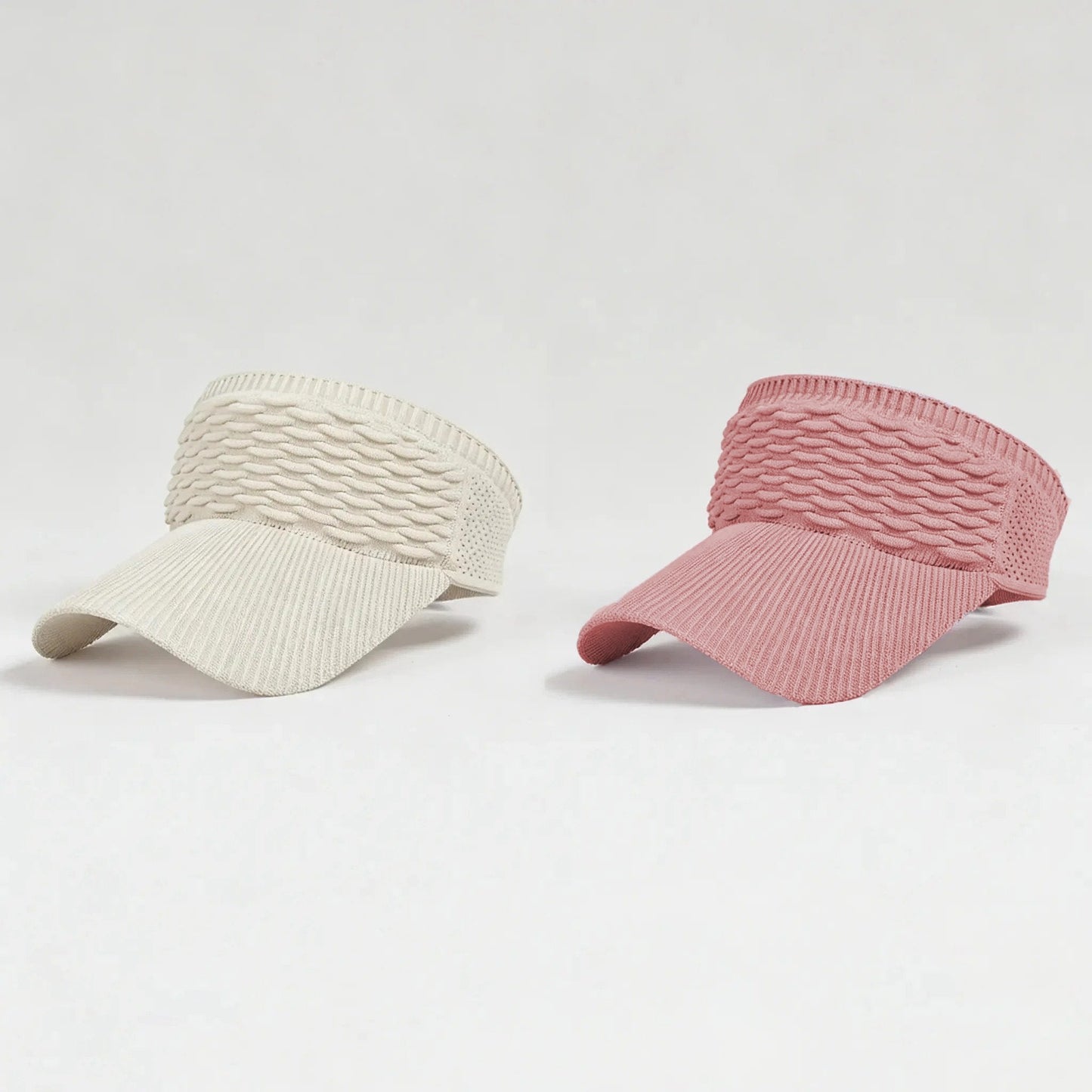Confezione da 2 cappellini con visiera parasole da donna con coda alta