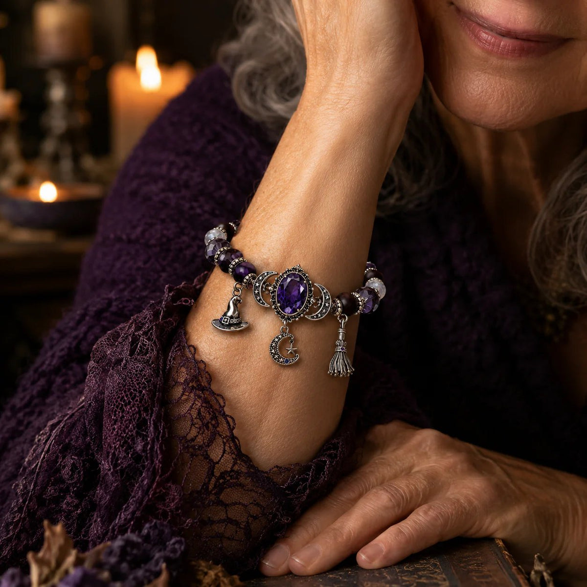 🔥 ULTIMO GIORNO: SCONTO DEL 49% – 🔮 Braccialetto da strega con ciondolo a forma di luna di cristallo