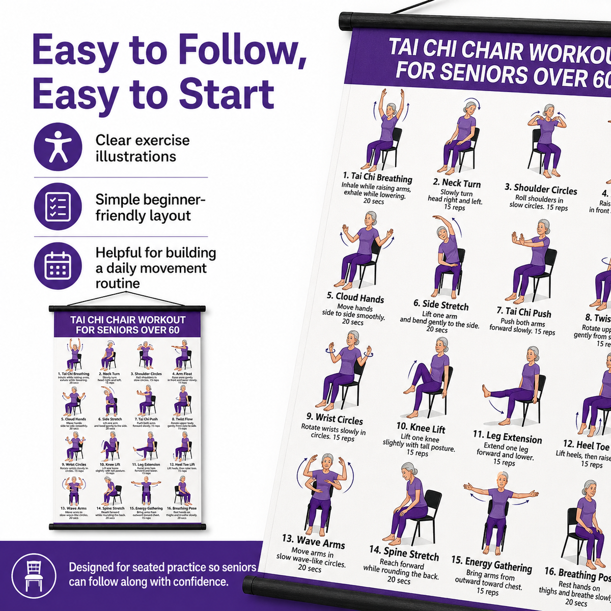 🔥 Chair Exercise Charts for Seniors