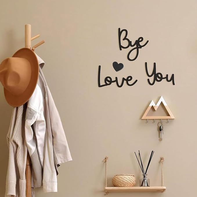 "Love you Bye" ✨Decorazione da parete in legno da appendere - Non danneggia la parete