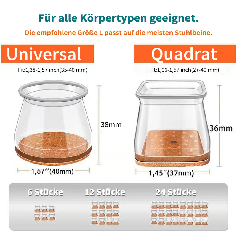 ✨Universelle stolbeskyttere i gummi – Passer til alle stolbenformer, ripebestandige og holdbare, den ultimate løsningen for å beskytte gulvene dine