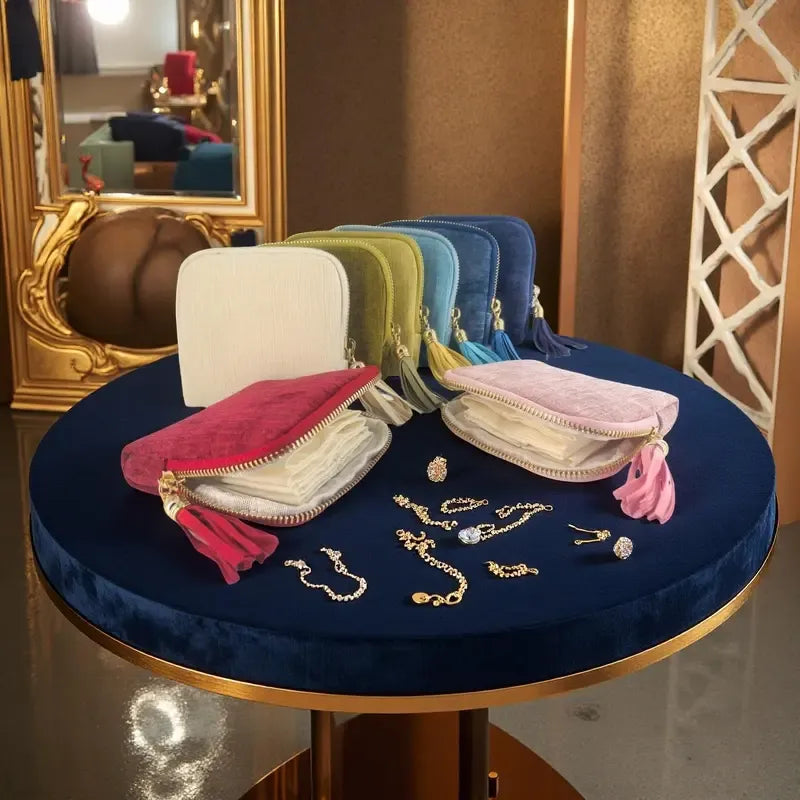Astuccio con cerniera per gioielli - Borsa da viaggio per gioielli - Organizer portatile