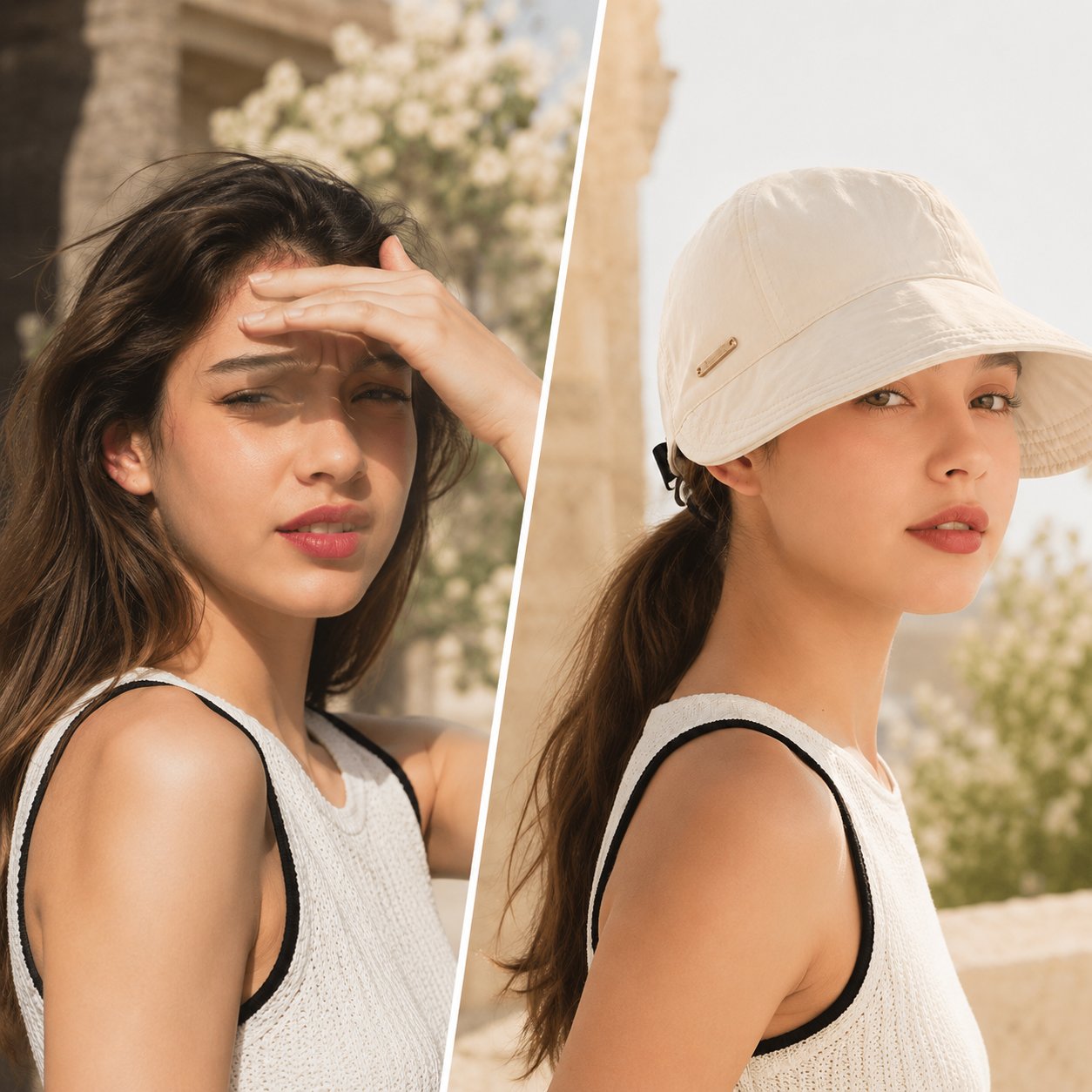 Rimani all'ombra e al fresco nelle giornate di sole - Cappello da sole a tesa larga, perfetto per chi porta la coda di cavallo