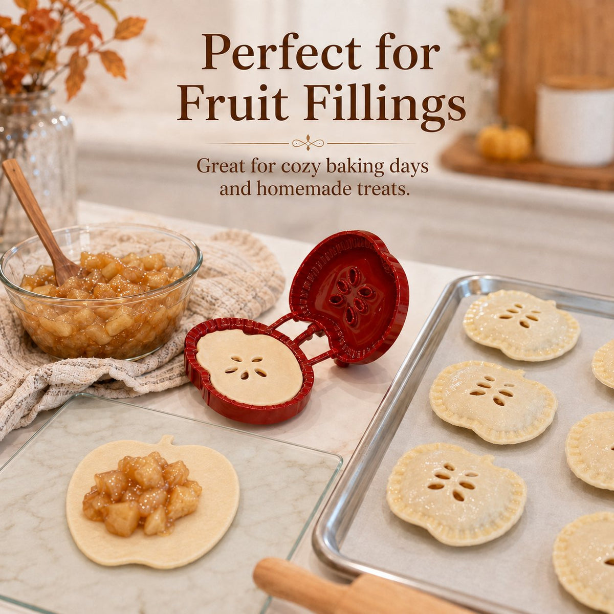 🥧Mini-stampo riutilizzabile per tortine, ideale per i principianti | 6 divertenti forme per farcire, modellare e chiudere facilmente tortine e dolci fatti in casa🍎✨