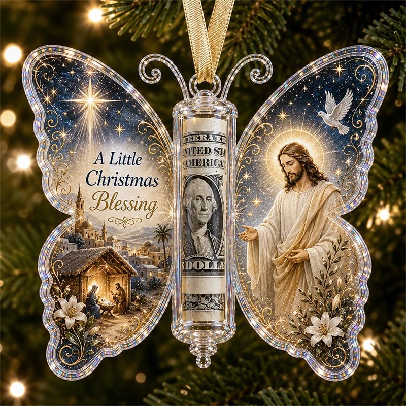 🦋💵 Ornamento a forma di farfalla per Natale, regalo in denaro – Porta soldi per le feste, ricordo 🎄✨