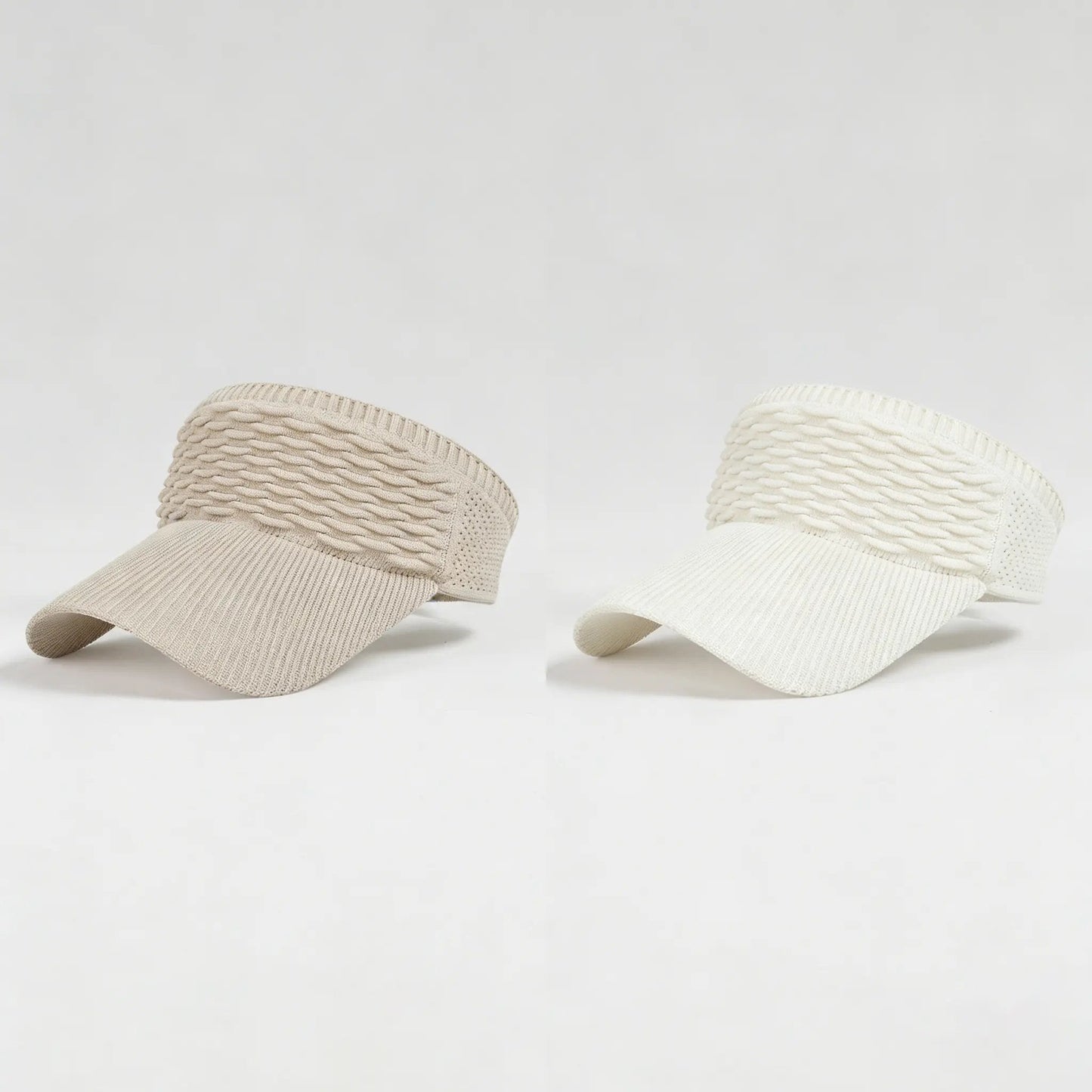 Confezione da 2 cappellini con visiera parasole da donna con coda alta