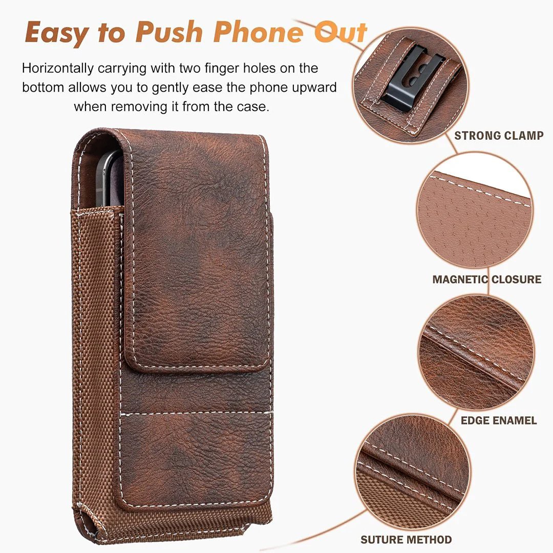 ⚡Grande sconto | Custodia per cellulare da cintura 📱 Fondina in pelle con diversi scomparti e porta cart