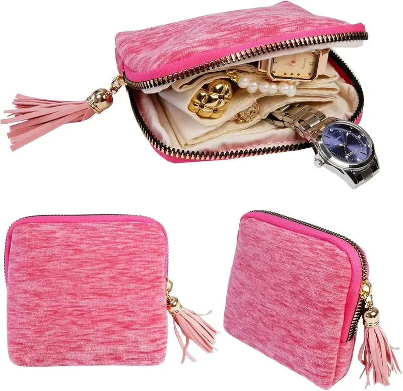 Astuccio con cerniera per gioielli - Borsa da viaggio per gioielli - Organizer portatile