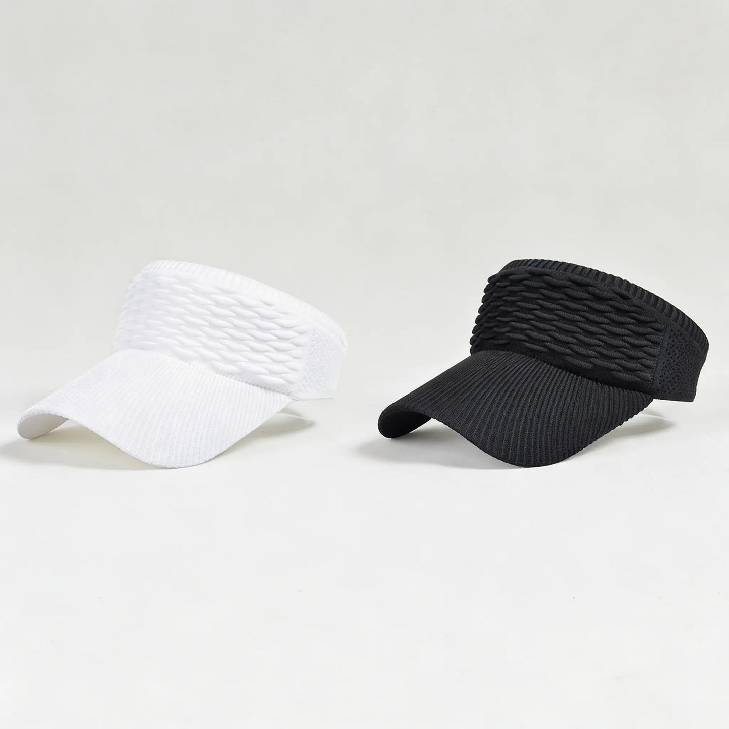 Confezione da 2 cappellini con visiera parasole da donna con coda alta