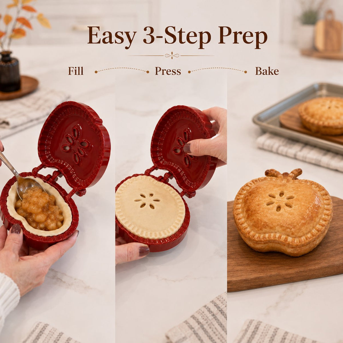 🥧Mini-stampo riutilizzabile per tortine, ideale per i principianti | 6 divertenti forme per farcire, modellare e chiudere facilmente tortine e dolci fatti in casa🍎✨