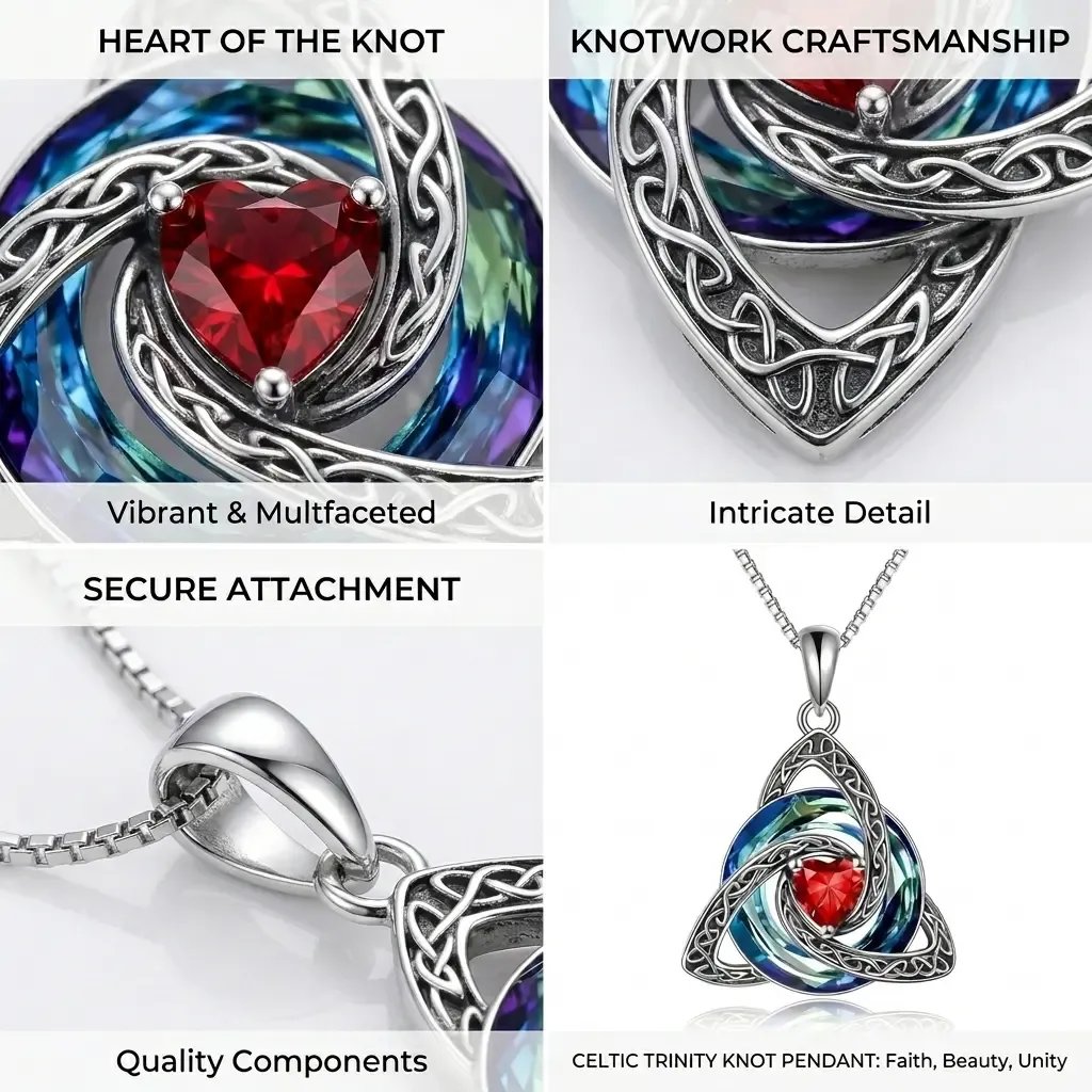 Collana con nodo celtico della Trinità e pietra natale ✨
