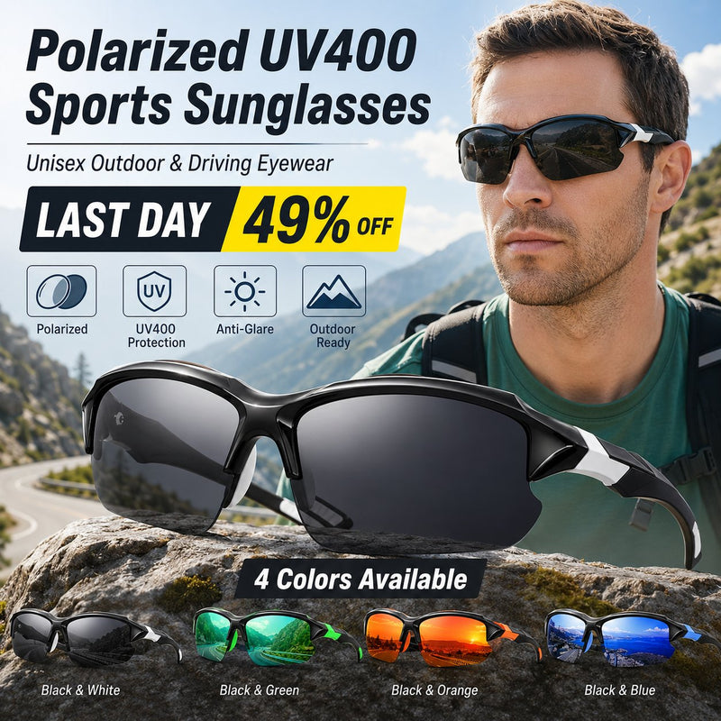 Occhiali sportivi polarizzati UV400 – Occhiali unisex per attività all'aperto e guida
