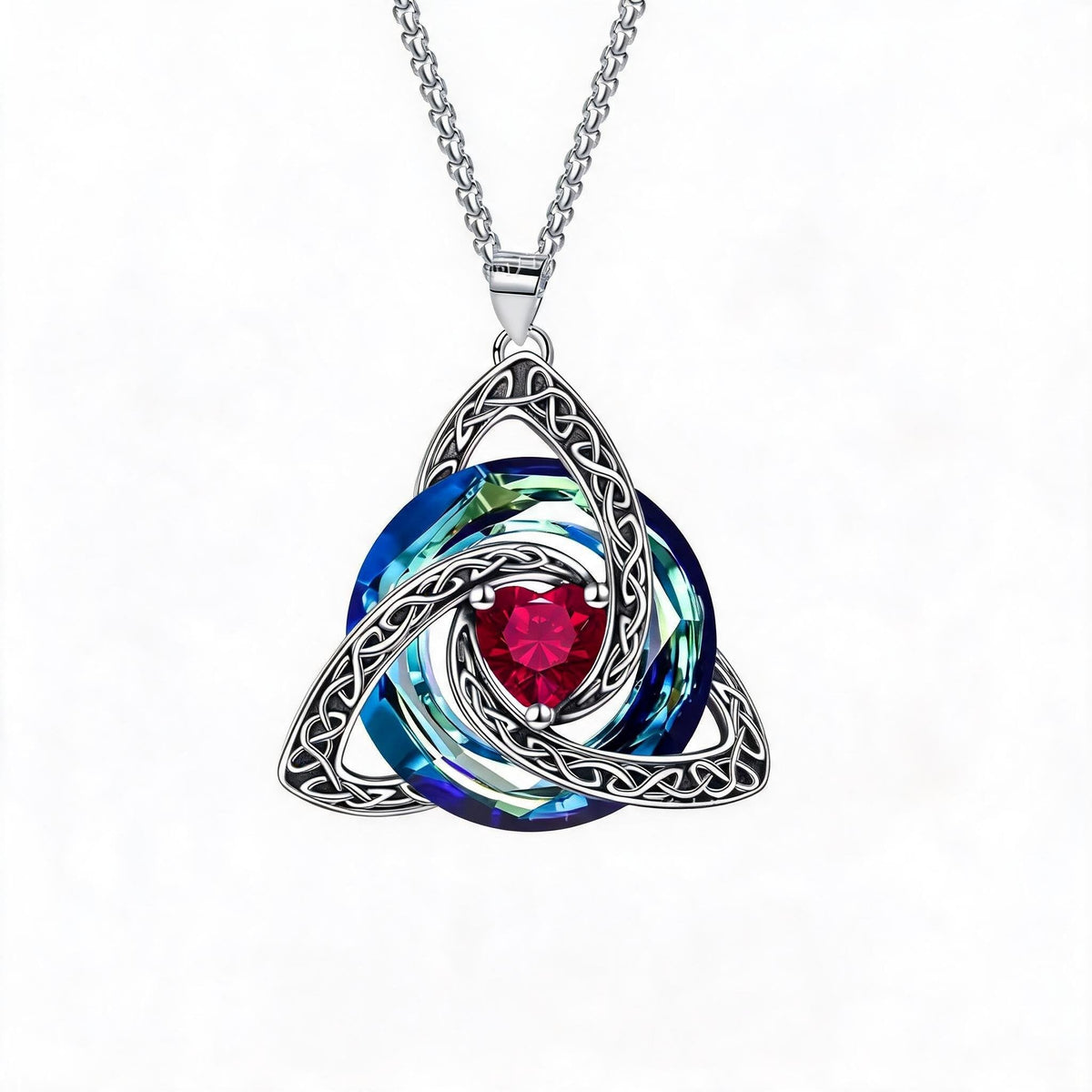 Collana con nodo celtico della Trinità e pietra natale ✨