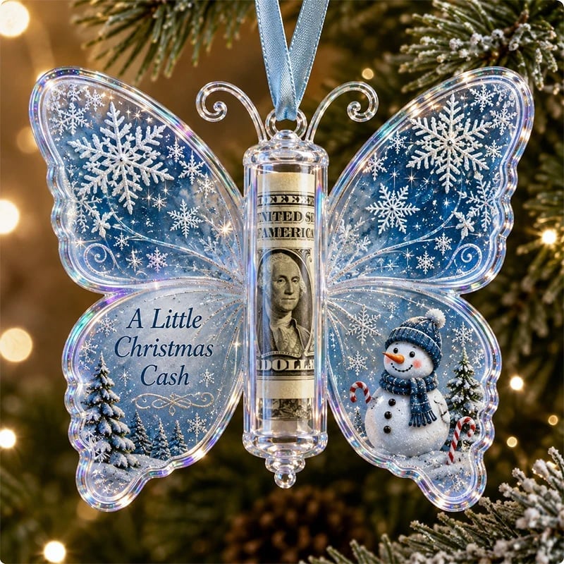🦋💵 Ornamento a forma di farfalla per Natale, regalo in denaro – Porta soldi per le feste, ricordo 🎄✨