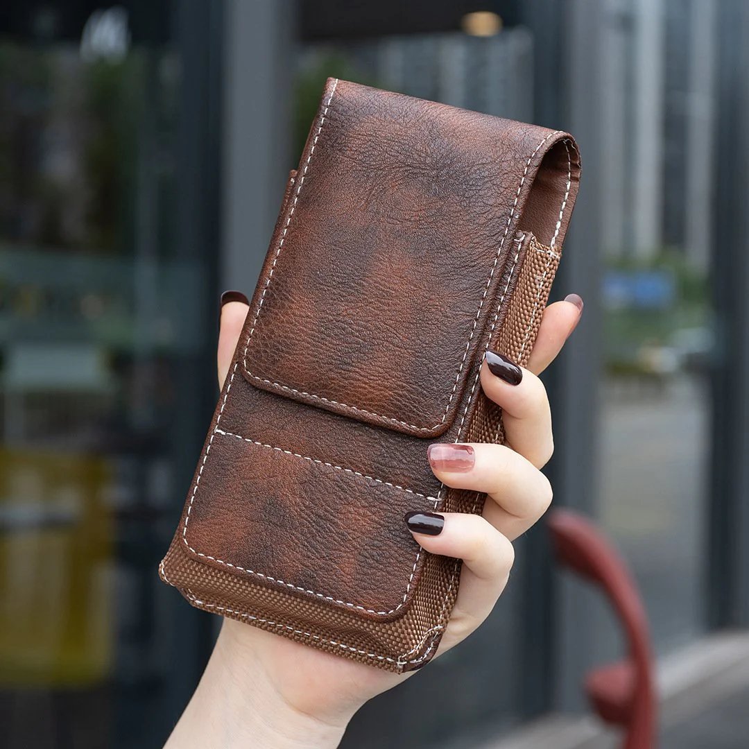⚡Grande sconto | Custodia per cellulare da cintura 📱 Fondina in pelle con diversi scomparti e porta cart