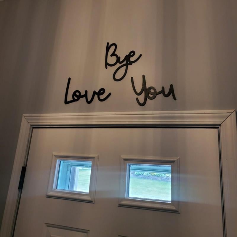 "Love you Bye" ✨Decorazione da parete in legno da appendere - Non danneggia la parete