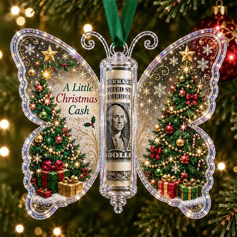 🦋💵 Ornamento a forma di farfalla per Natale, regalo in denaro – Porta soldi per le feste, ricordo 🎄✨