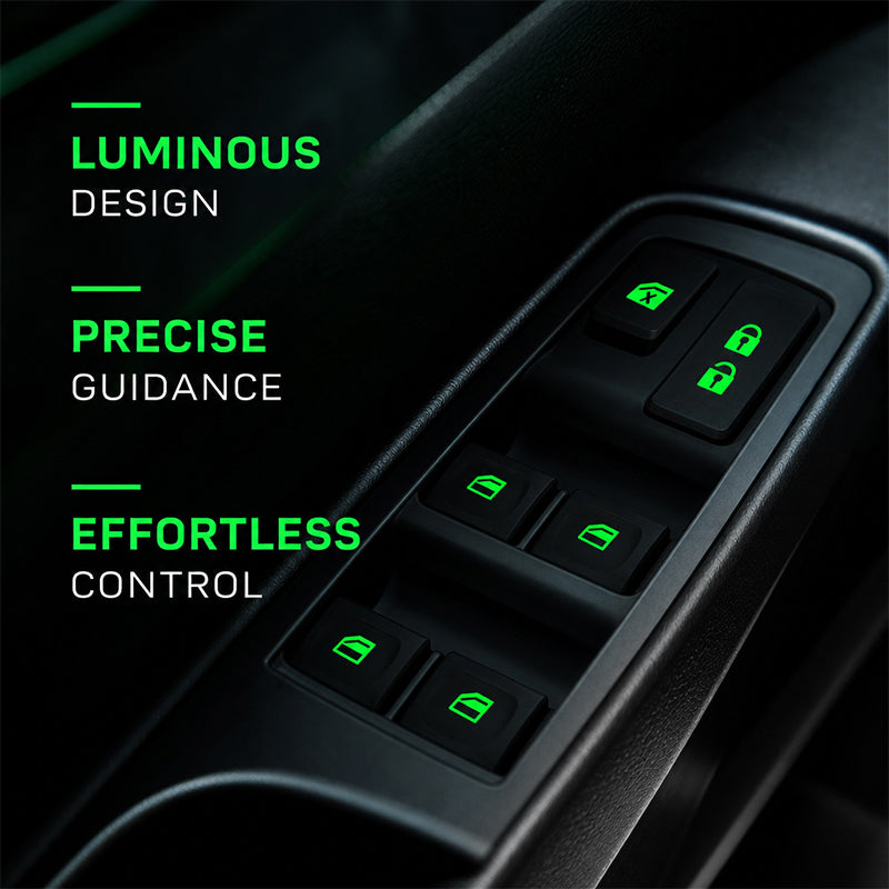 💡Adesivi luminescenti per l'interruttore dell'alzacristalli dell'auto – Adesivi di segnalazione colorati che si illuminano al bui