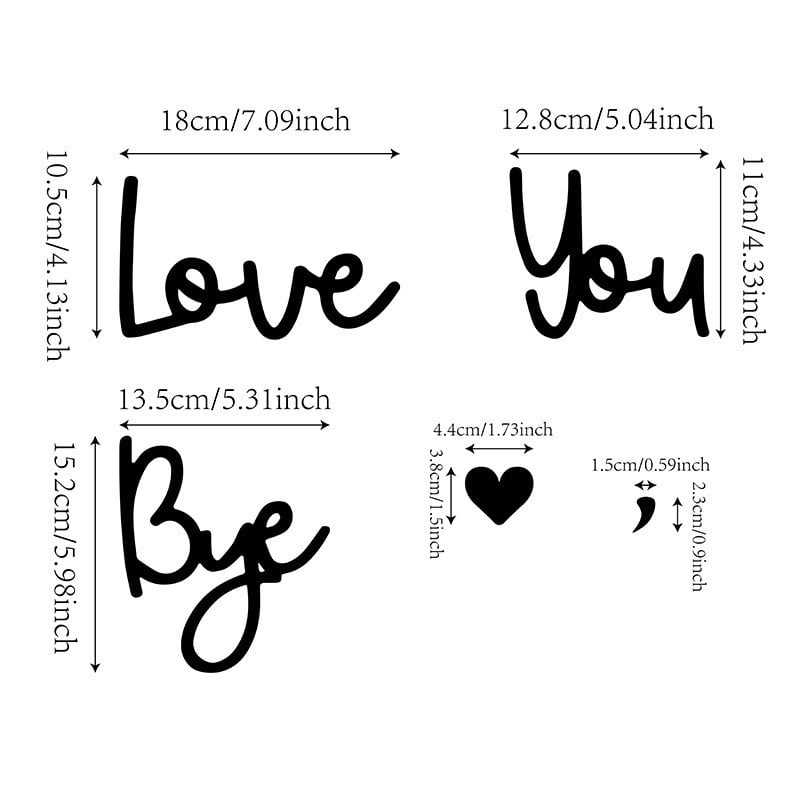 "Love you Bye" ✨Decorazione da parete in legno da appendere - Non danneggia la parete