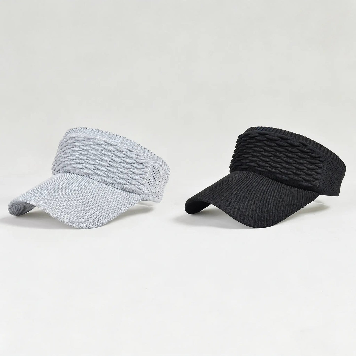 Confezione da 2 cappellini con visiera parasole da donna con coda alta