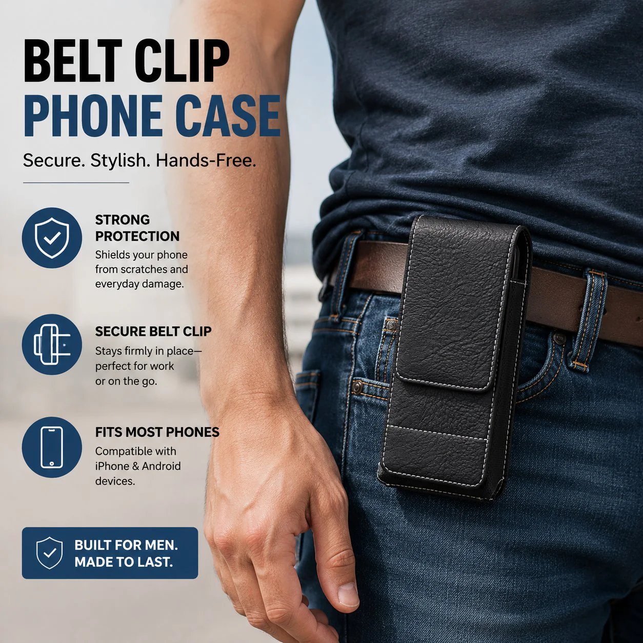 ⚡Grande sconto | Custodia per cellulare da cintura 📱 Fondina in pelle con diversi scomparti e porta cart
