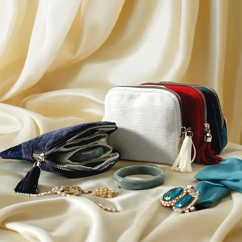 Astuccio con cerniera per gioielli - Borsa da viaggio per gioielli - Organizer portatile