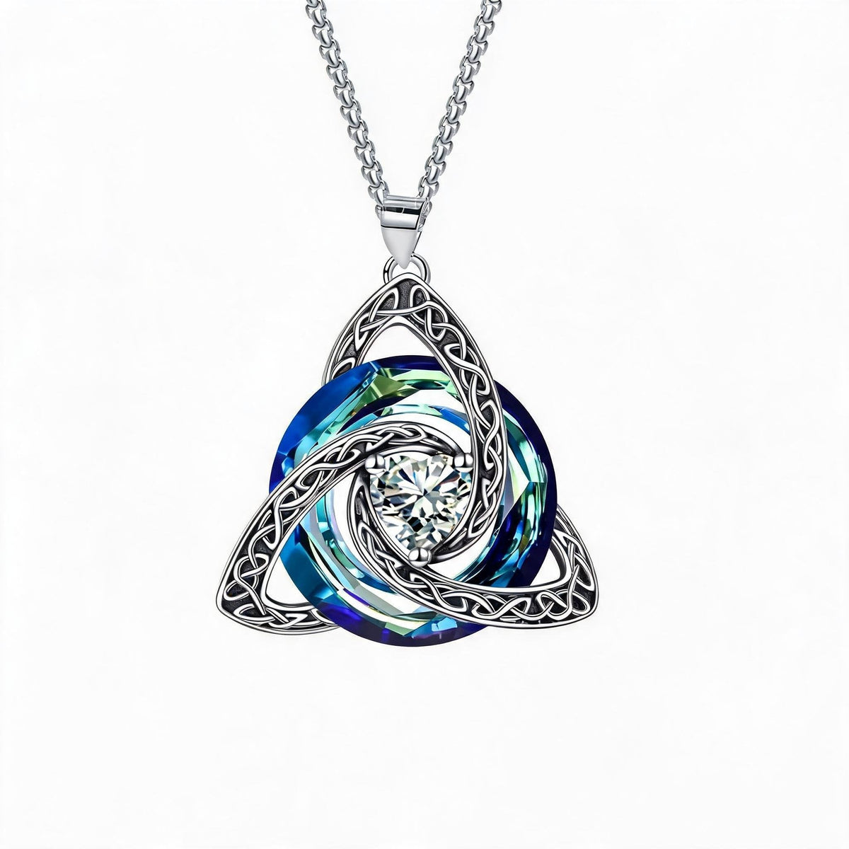 Collana con nodo celtico della Trinità e pietra natale ✨