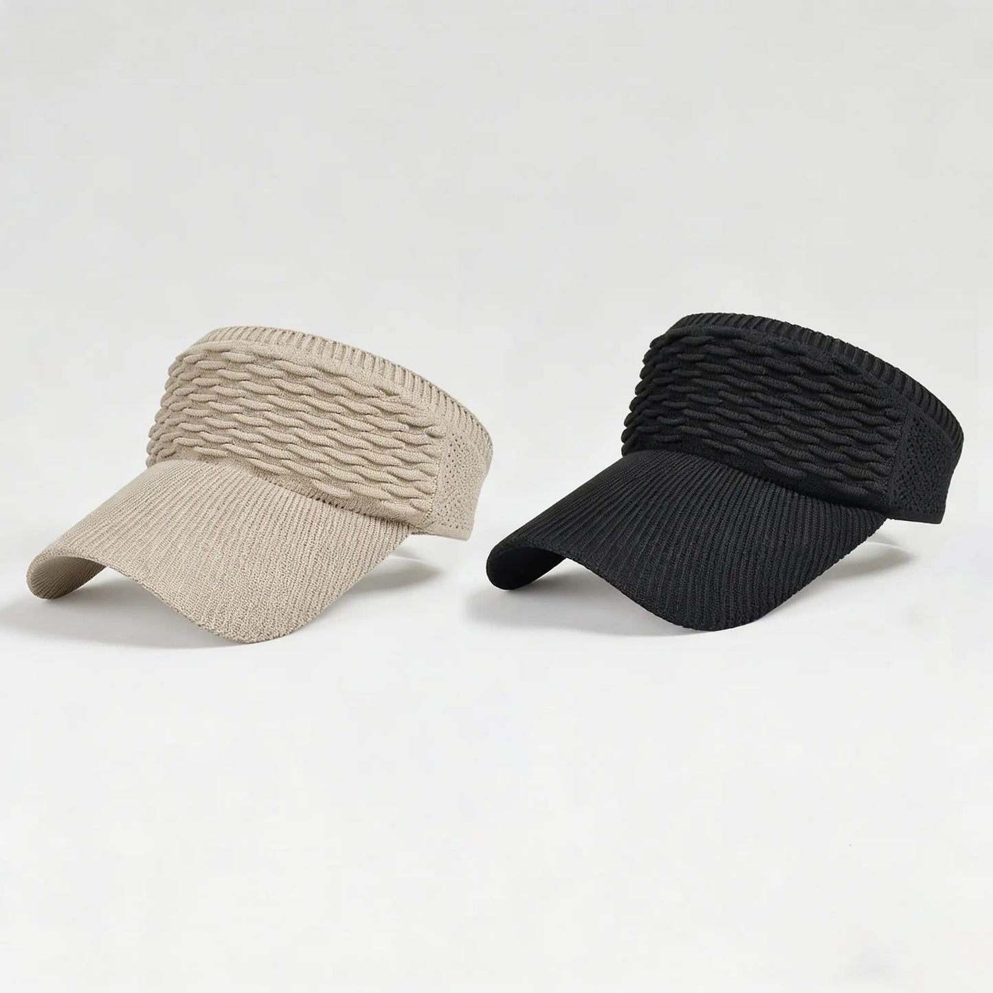 Confezione da 2 cappellini con visiera parasole da donna con coda alta