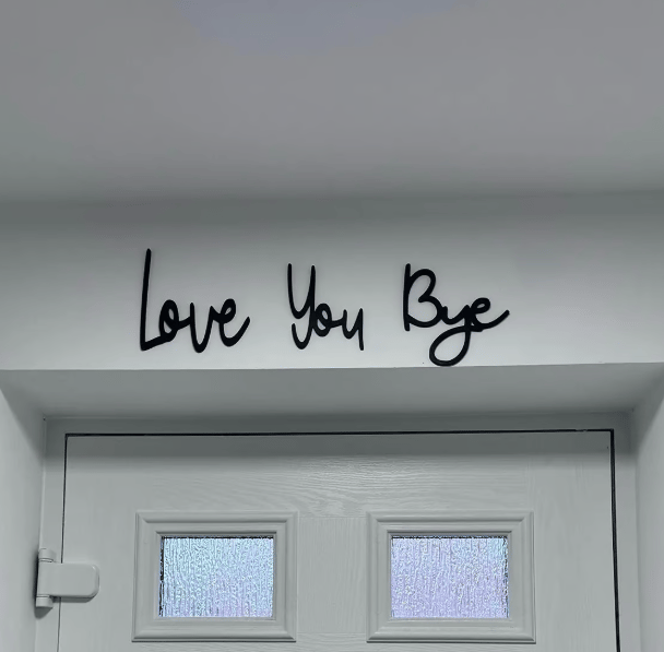 "Love you Bye" ✨Decorazione da parete in legno da appendere - Non danneggia la parete