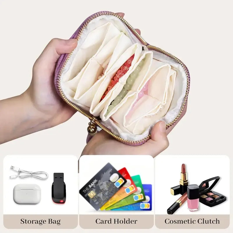 Astuccio con cerniera per gioielli - Borsa da viaggio per gioielli - Organizer portatile