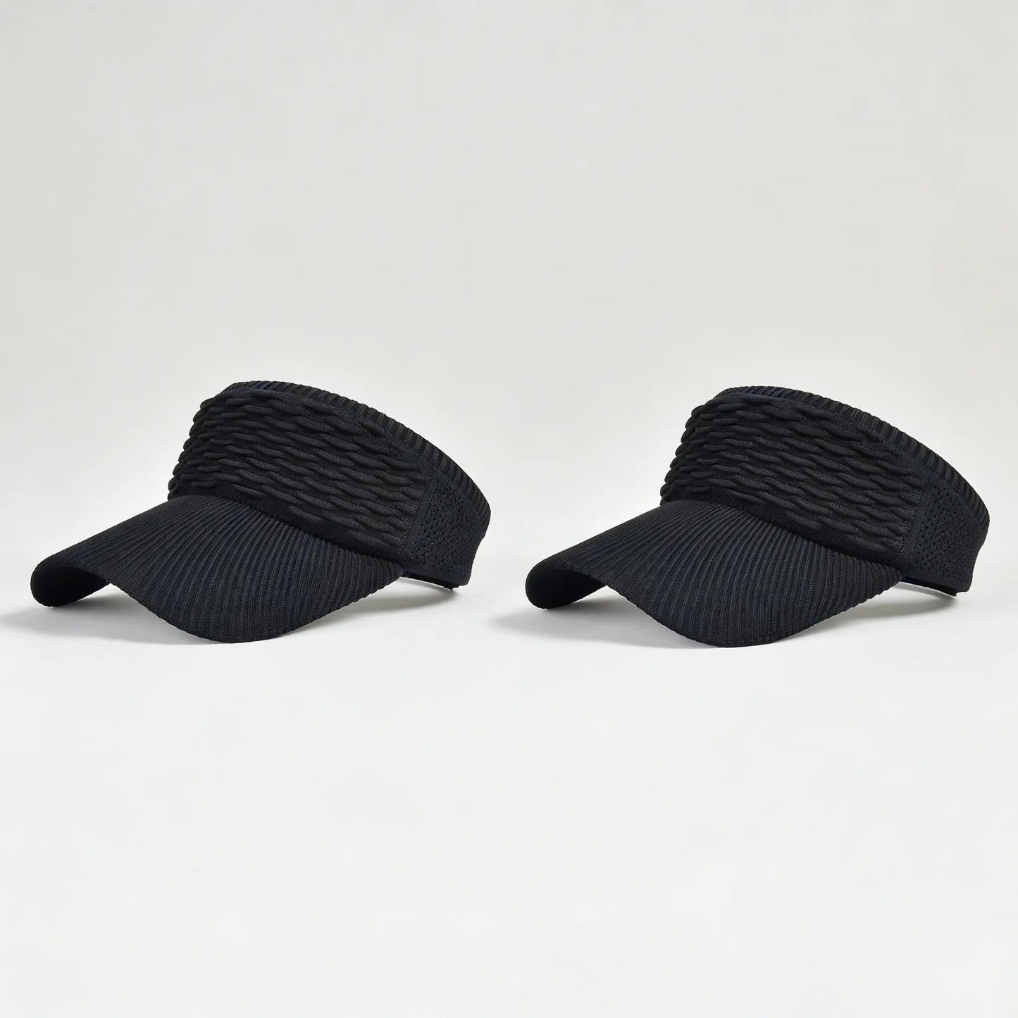 Confezione da 2 cappellini con visiera parasole da donna con coda alta