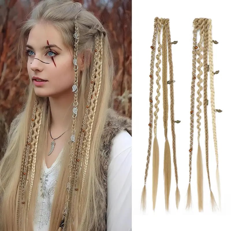 🌿🎨 Trecce boho intrecciate con perline, da applicare con clip – Un modo semplice per trasformare la tua acconciatura, perfette per i festival e per tutti i giorni (✨2 pezzi