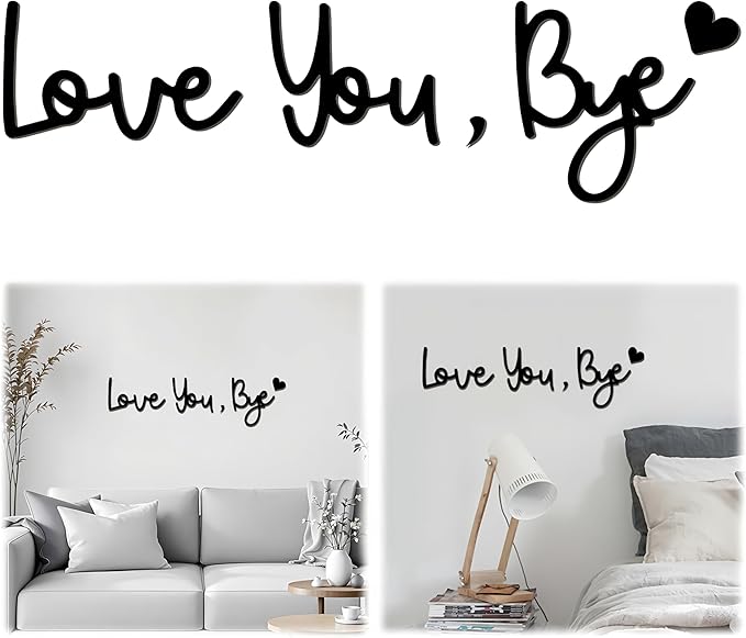 "Love you Bye" ✨Decorazione da parete in legno da appendere - Non danneggia la parete