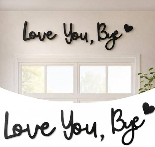 "Love you Bye" ✨Decorazione da parete in legno da appendere - Non danneggia la parete