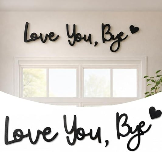 "Love you Bye" ✨Decorazione da parete in legno da appendere - Non danneggia la parete