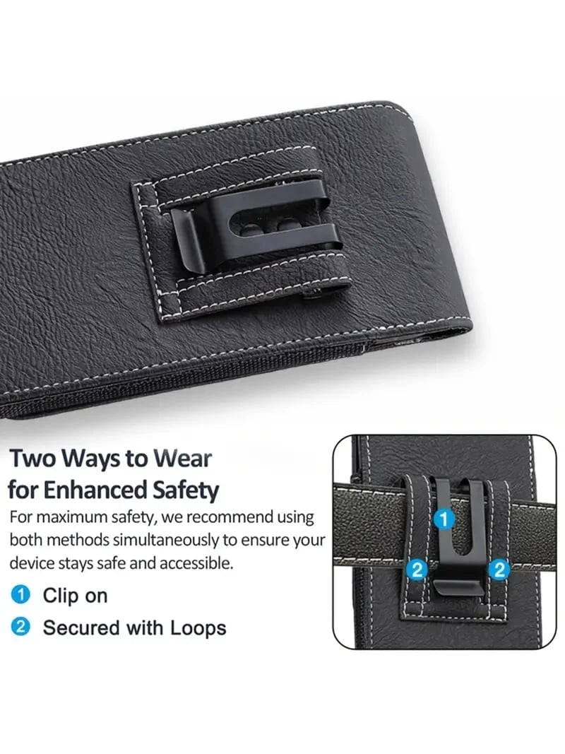⚡Grande sconto | Custodia per cellulare da cintura 📱 Fondina in pelle con diversi scomparti e porta cart