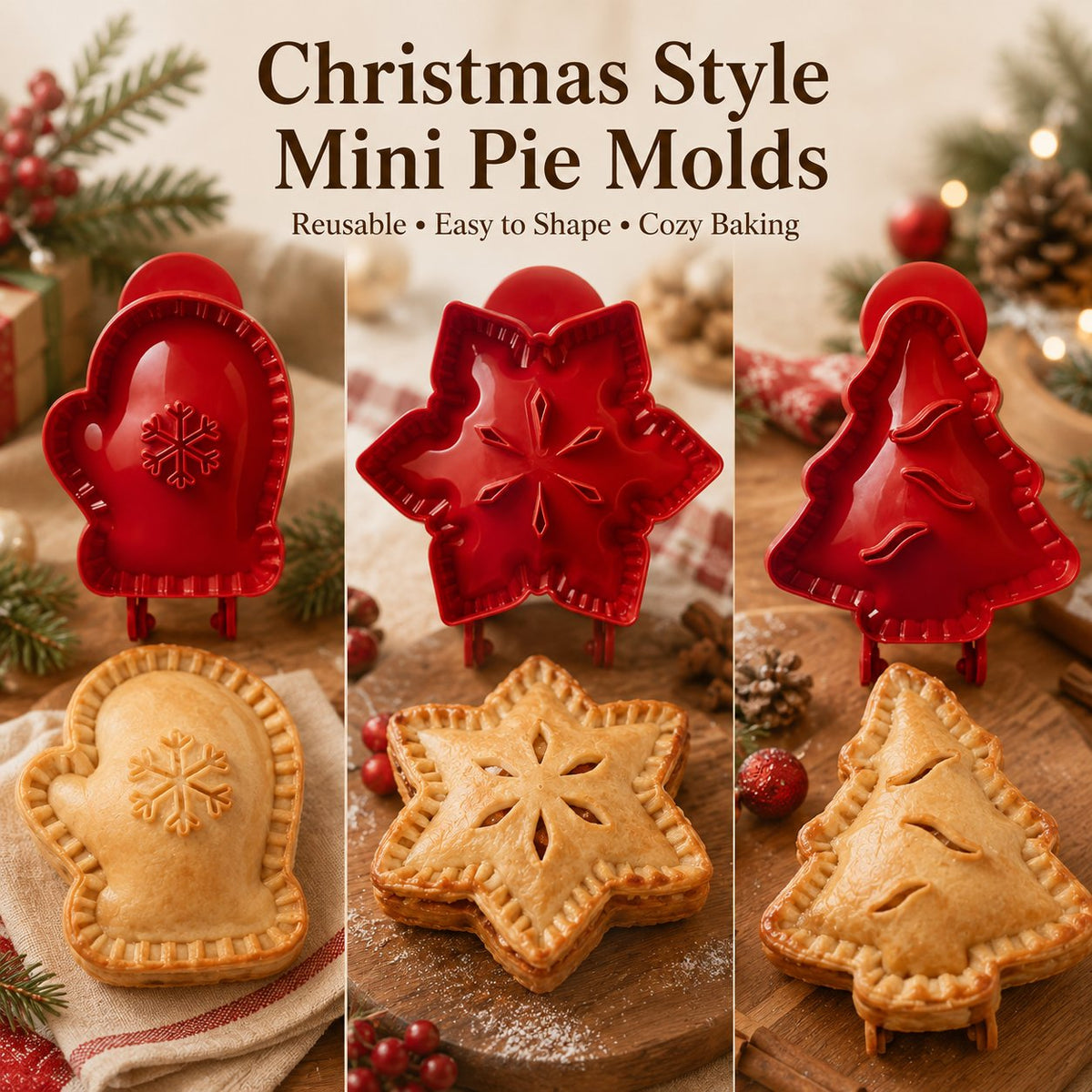 🥧Mini-stampo riutilizzabile per tortine, ideale per i principianti | 6 divertenti forme per farcire, modellare e chiudere facilmente tortine e dolci fatti in casa🍎✨