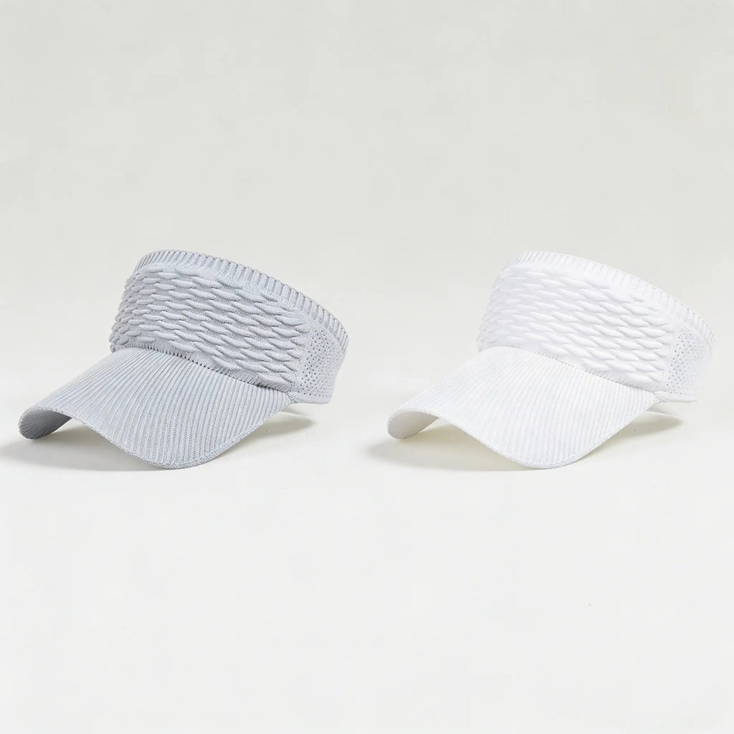 Confezione da 2 cappellini con visiera parasole da donna con coda alta