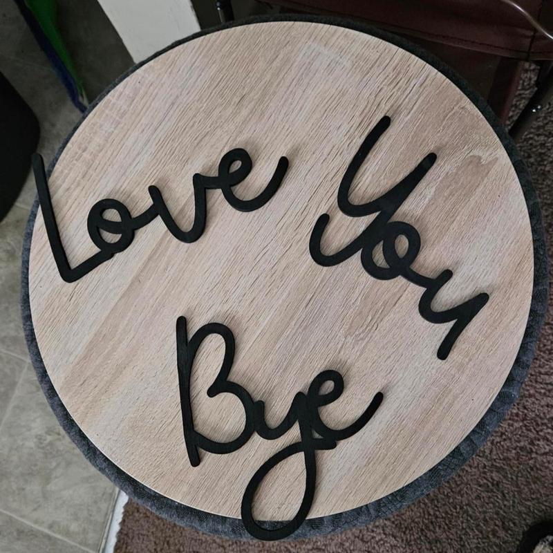 "Love you Bye" ✨Decorazione da parete in legno da appendere - Non danneggia la parete