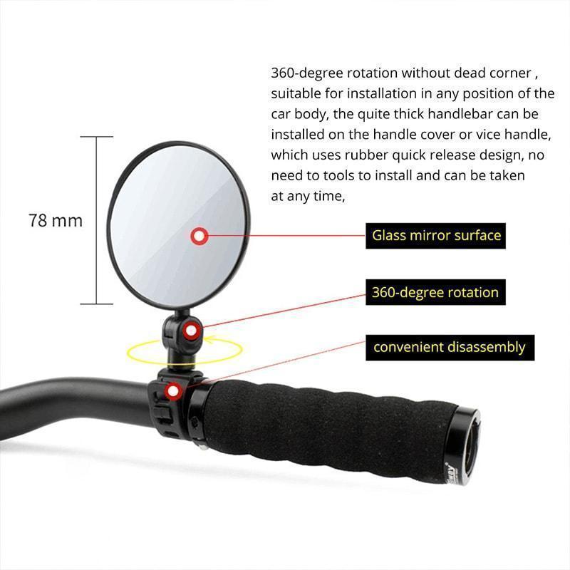 Specchietto retrovisore girevole a 360 gradi🚴‍♂️🔎